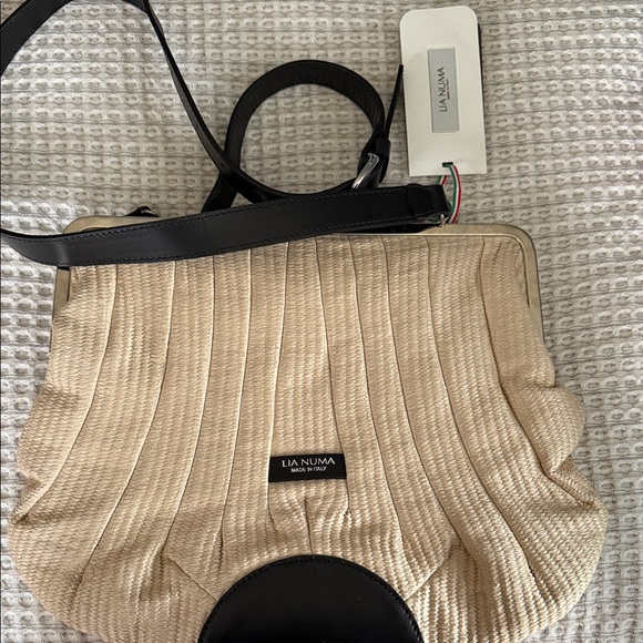 Lia Numa Handbags - Beige and Black Women's Bag